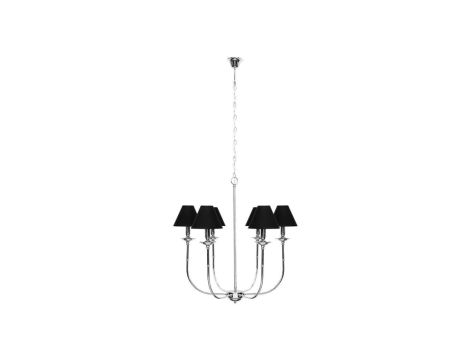 Lampa wisząca Glamour srebrno - czarna 6xE14 Light Prestige