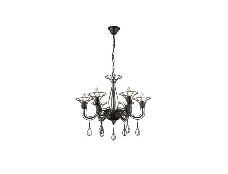 Lampa wisząca Tarragona czarna 6xE14 Light Prestige