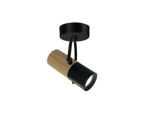 Kinkiet Bovino drewniano - czarny 1xGU10 Light Prestige