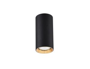 Tuba natynkowa Manacor 17 cm czarno - złote 1xGU10 Light Prestige