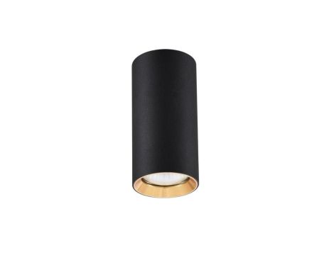 Tuba natynkowa Manacor 17 cm czarno - złote 1xGU10 Light Prestige