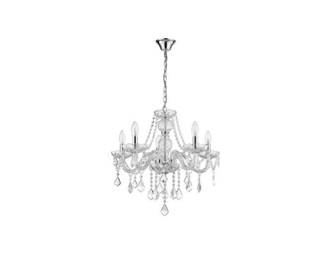 Lampa wisząca Cristallo srebrna 5xE14 Light Prestige