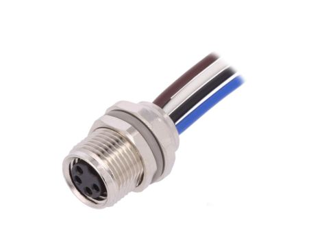 Złącze okrągłe M8 żeńskie proste 4pin 30V 0,2m T4071017041-001