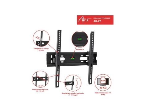 Uchwyt do TV LCD/LED 23-55 cali 40KG AR-47 ART reg. w pionie