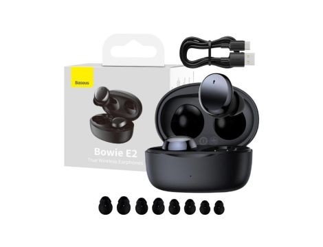 SŁUCHAWKI BEZPRZEWODOWE TWS Baseus Bowie E2 NGTW090001 BT 5.2 IP55 CZARNE