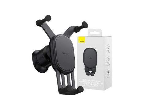 UCHWYT SAMOCHODOWY ŁADOWARKA INDUKCYJNA Baseus SUWX030001 Qi 15W NA KRATKĘ CZARNY