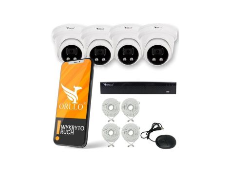 Zestaw Monitoringu 4 Kamery PoE ORLLO ECO DOME