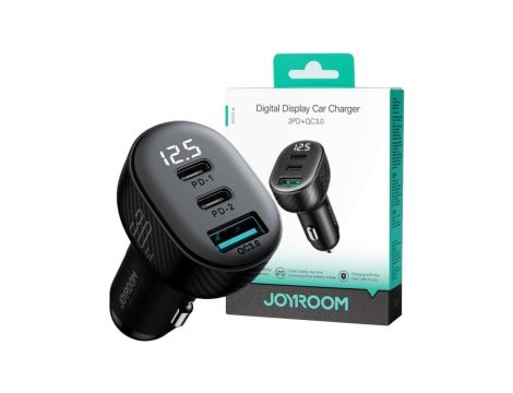 Ładowarka samochodowa Joyroom JR-CCD04 30W 4A 2x USB-C 1x USB-A PD QC 3.0