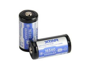 Akumulatorek 16340 / R-CR123 3,7V Xtar 650mAh (1 szt.) z zabezpieczeniem
