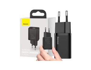 ŁADOWARKA SIECIOWA Baseus Super Si Quick Charger 1C CCSUP-J01 30W 1x USB-C PD 3.0 QC 3.0 CZARNA