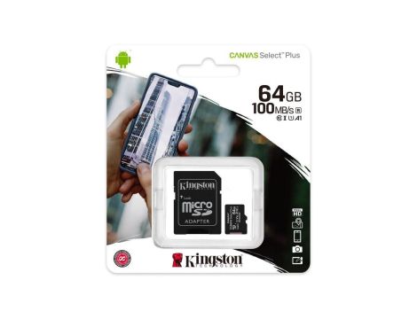 Karta pamięci microSD Kingston Canvas Select Plus microSDHC C10 UHS-I 64GB