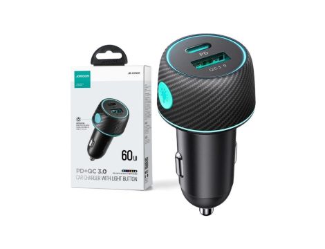 Ładowarka samochodowa Joyroom JR-CCN01 60W 3.0A PD 3.0 QC 3.0 1x USB-A 1x USB-C