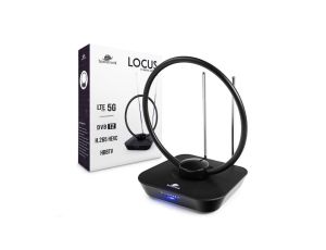 Antena pokojowa DVB-T2 Spacetronik Locus TV zasilacz 45dB
