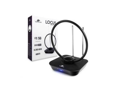 Antena pokojowa DVB-T2 Spacetronik Locus TV zasilacz 45dB