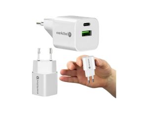 ŁADOWARKA SIECIOWA everActive GaN SC-390Q 30W 1xUSB-C 1xUSB-A PD PPS