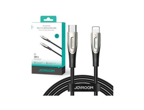 Kabel USB-C / Lightning Joyroom Star-Light Series SA27-CL3 120cm 30W w oplocie czarny