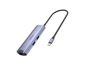 H1112F Unitek Aktywny Hub USB-C 5Gbps, HDMI RJ-45 PD 100W