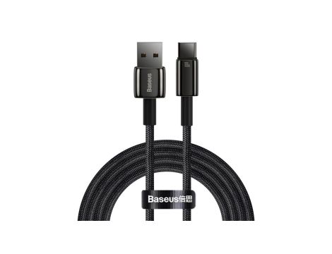Baseus Tungsten Gold kabel USB-A - USB-C 480Mb/s 100W 2m czarny (CAWJ000101)