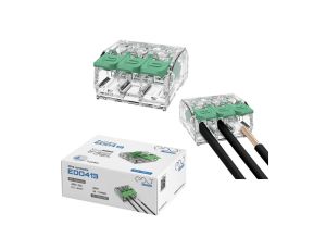 Złączka instalacyjna z dźwignią do wszystkich rodzajów przewodów maks. 4mm 3-przew. EDO413 50 szt.