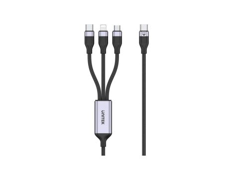 Unitek przewód ładujący USB 3 w 1 czarny