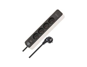 Listwa zasilająca Ecolor 4-gniazda 230V + 2xUSB-C biało-czarna 1,5m H05VV-F3G1,5 1153244126