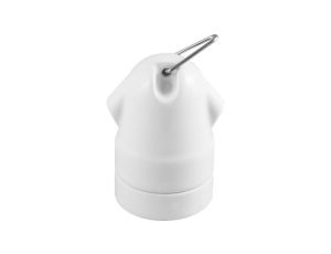 Ceramiczna oprawa żarówkowa do zawieszenia E27, biała