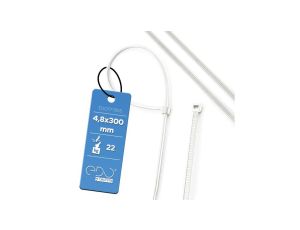 Opaska kablowa opaska zaciskowa bezhalogenowa 4,8x300 Biała Opk. 100 szt. EDO777805 EDO