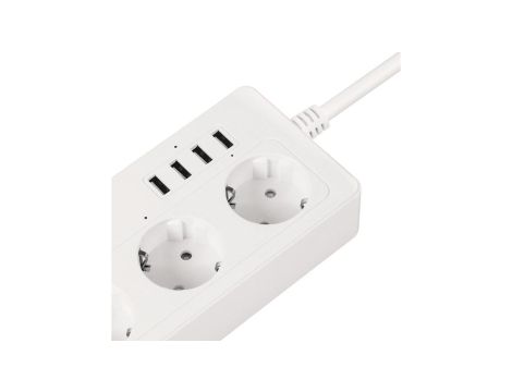 Listwa sieciowa KrugeriMatz 4 gniazda typu niemieckiego i 4xUSB 2100 mA Connect P6 Tuya