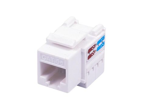 Gniazdo UTP RJ 45 kat. 5e keystone slim białe