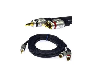 VITALCO JKD10 Kabel Audio AUX mini Jack 3,5mm Stereo (wtyk) / 2x RCA Cinch (wtyk) 1m