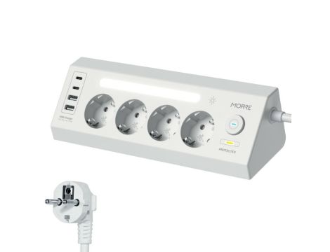 MORRE LISTWA ZASILAJĄCA NAROŻNA 4G 2xUSB 2xUSB-C