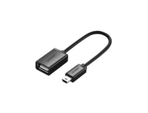 Adapter Ugreen US249 10383 mini USB-B (męski) / USB-A (żeński) OTG 10cm - szary