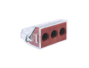 Szybkozłączka uniwersalna 3x2,5-6mm2 czerwona/transparentna 773-173 1szt.