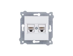 Gniazdo podwójne komputerowe Kat. 6, RJ45 Biały 254/01 EXEN