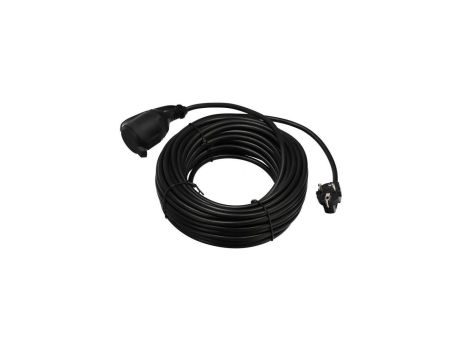 Przedłużacz ogrodowy czarny 20m (3X1,5mm) IP44, gniazdo Schuko HOROZ ELECTRIC
