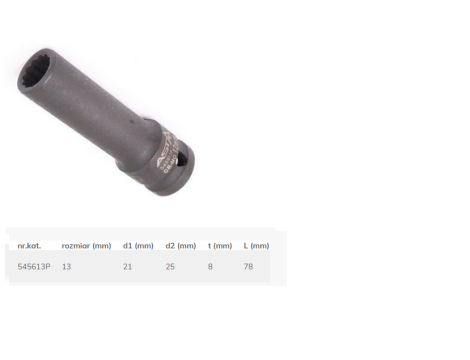 ASTA NASADKA UDAROWA DŁUGA 1/2" 13mm  12-KĄTNA