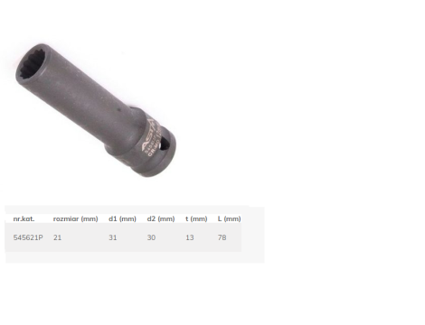 ASTA NASADKA UDAROWA DŁUGA 1/2" 21mm  12-KĄTNA