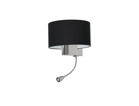 Kinkiet CASINO BLACK/CHROME 1xE27 + 1W LED ML6378 Milagro