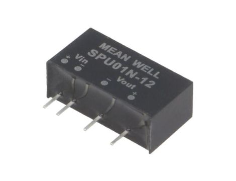 Przetwornica DC/DC, 1W, Napięcie wejściowe: 21,626,4VDC, Napięcie wyjściowe: 12VDC, SIP6, THT SPU01N-12