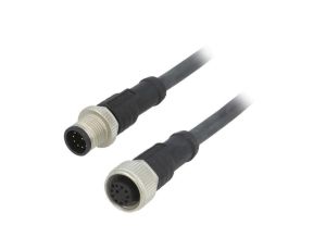 Kabel do czujników/automatyki 10-PIN M12-M12 1m wtyk wtyk M12A10ML-12AFL-SB001
