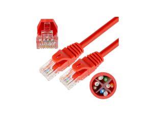 Patchcord UTP kat.6 kabel sieciowy LAN 2x RJ45 linka czerwony 0,5m NEKU