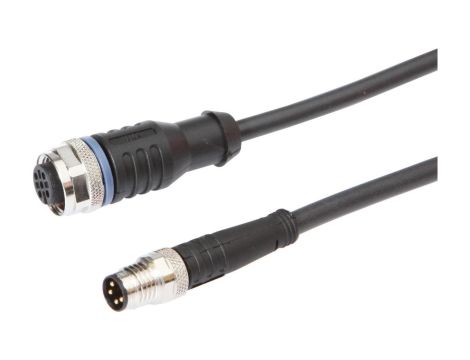 VK060F65, kabel połączeniowy, 0,6 m, żeński M12 (gniazdo) 4-stykowy prosty, męski M8 (złącze) 4-stykowy prosty