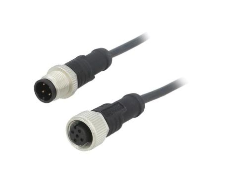 Kabel do czujników/automatyki 4-PIN M12-M12 1m wtyk wtyk M12A04ML-12AFL-SB001