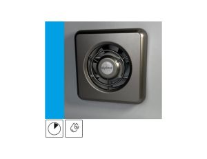 Wentylator domowy Classic 100HTSF czujnik wilgotności z opóźnieniem czasowym, fi 100 mm, kolor srebrny
