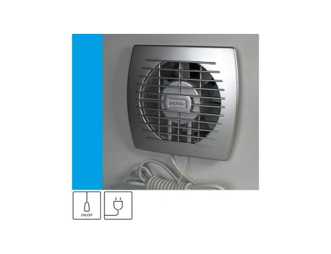 Wentylator domowy Eol 120SF przewód z wtyczką, fi 120 mm, kolor srebrny