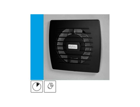 Wentylator domowy Eol 100HT Onyx czujnik wilgotności z opóźnieniem czasowym, fi 100 mm, kolor czarny