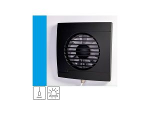 Wentylator domowy SAFIRO II 100 W (LS) przełącznik pociągany, kontrolka LED, fi 100 mm, kolor czarny
