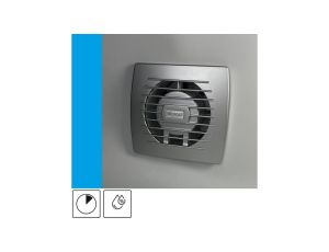 Wentylator domowy Eol 100HTSF czujnik wilgotności z opóźnieniem czasowym, fi 100 mm, kolor srebrny