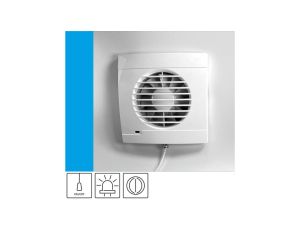 Wentylator domowy Vulkan RS100P+ klapka zwrotna, przełącznik pociągany, kontrolka LED, fi 100 mm, kolor biały