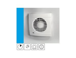 Wentylator domowy SAFIRO 100 WCH+ (LS) czujnik wilgoci i timer czasowy, kontrolka LED, klapka zwrotna, fi 100 mm, kolor biały
